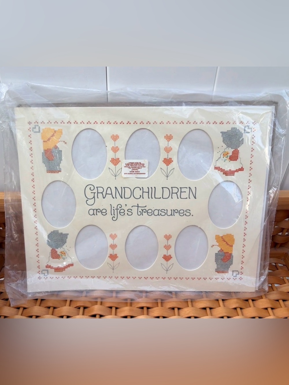 Vtg 1986 Current Inc Grandchildren Multi Photo Mat NIP